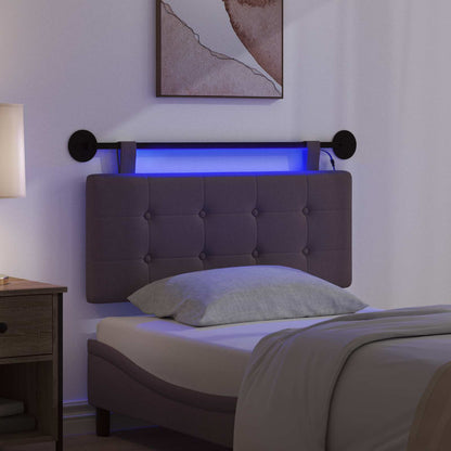 Hangend hoofdbord Met LED-verlichting Donkerbruin Stof