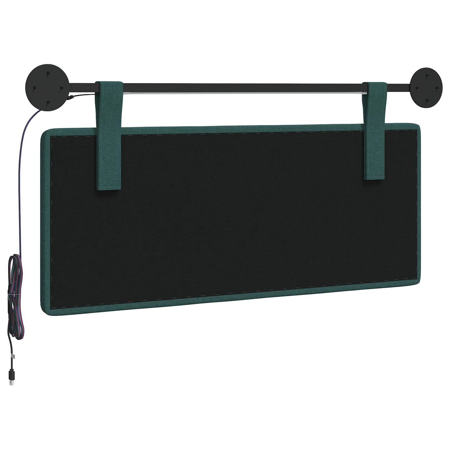 Hangend hoofdbord Met LED-verlichting Donkergroen Stof