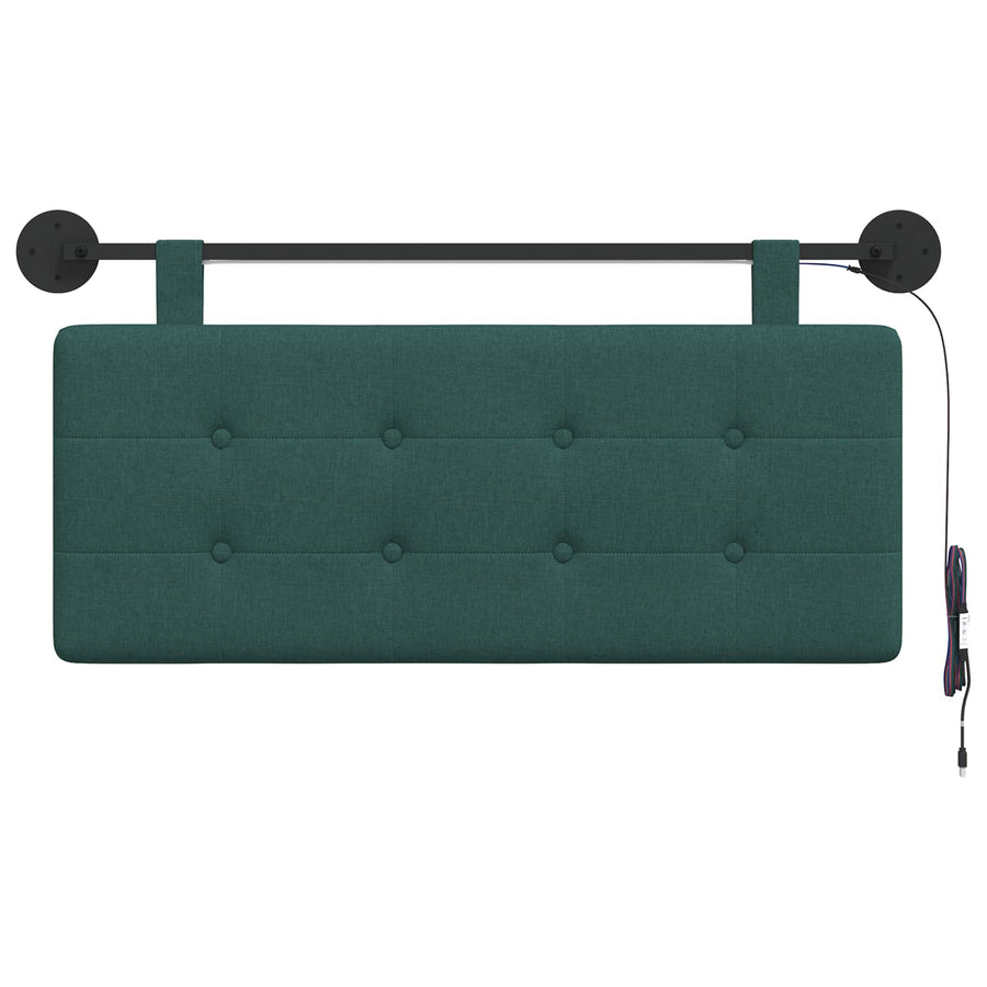 Hangend hoofdbord Met LED-verlichting Donkergroen Stof