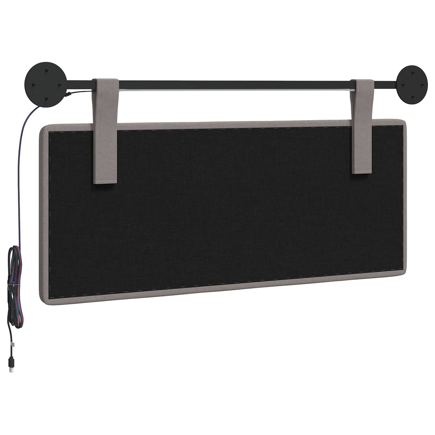 Hangend hoofdbord Met LED-verlichting Taupe Stof