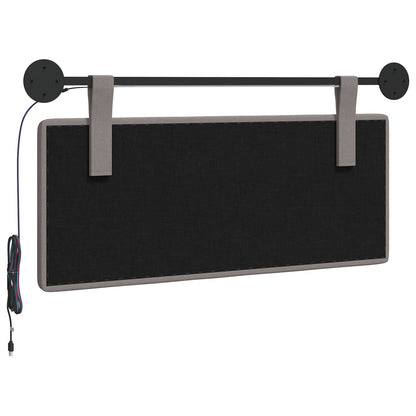 Hangend hoofdbord Met LED-verlichting Taupe Stof