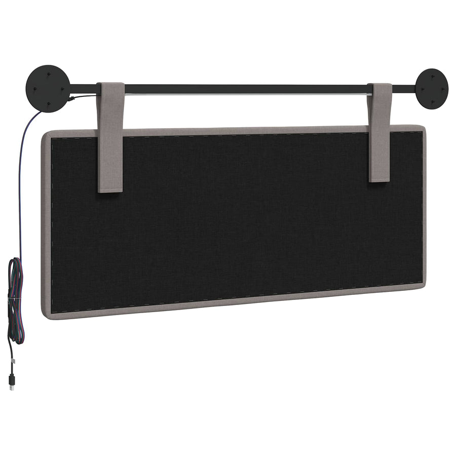 Hangend hoofdbord Met LED-verlichting Taupe Stof
