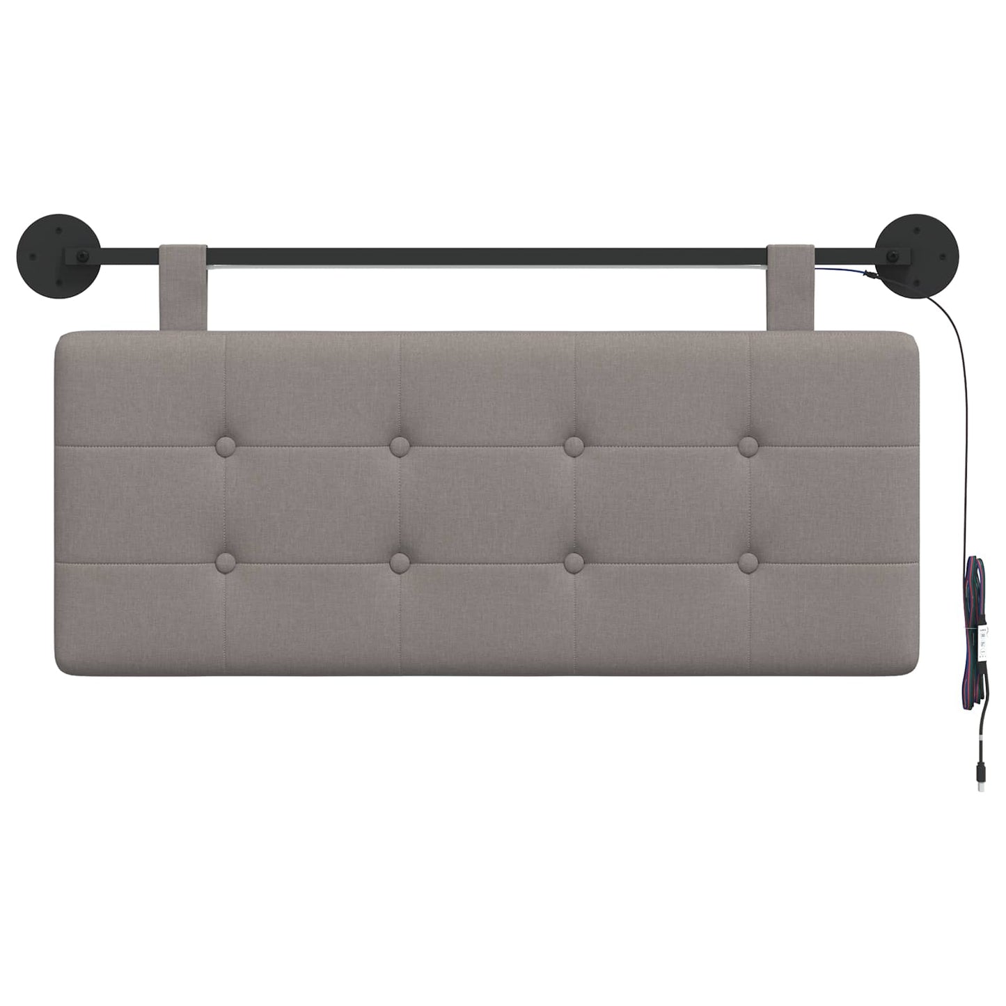 Hangend hoofdbord Met LED-verlichting Taupe Stof