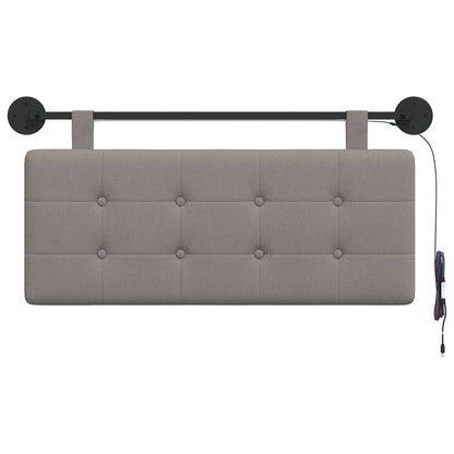Hangend hoofdbord Met LED-verlichting Taupe Stof