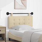 Wall-mounted Headboard with LED Cream Fabric