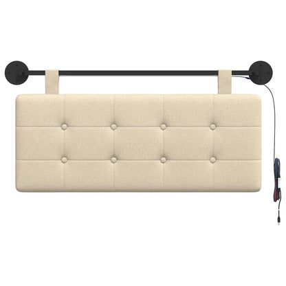 Hangend hoofdbord Met LED-verlichting Crèmekleurig Stof