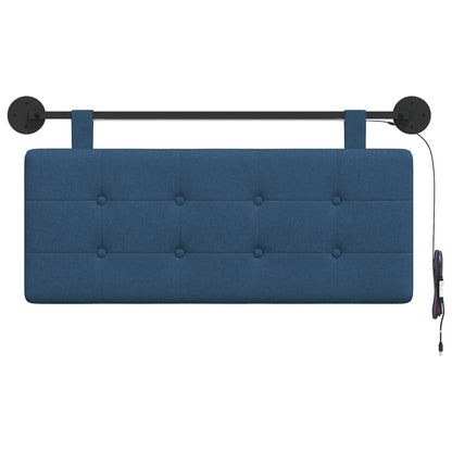 Hangend hoofdbord Met LED-verlichting Blauw Stof
