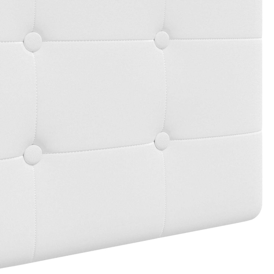 Hangend hoofdbord Met LED-verlichting Wit Stof