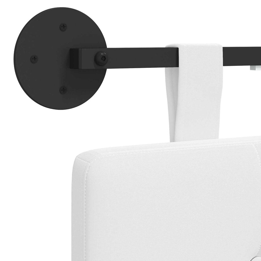 Hangend hoofdbord Met LED-verlichting Wit Stof