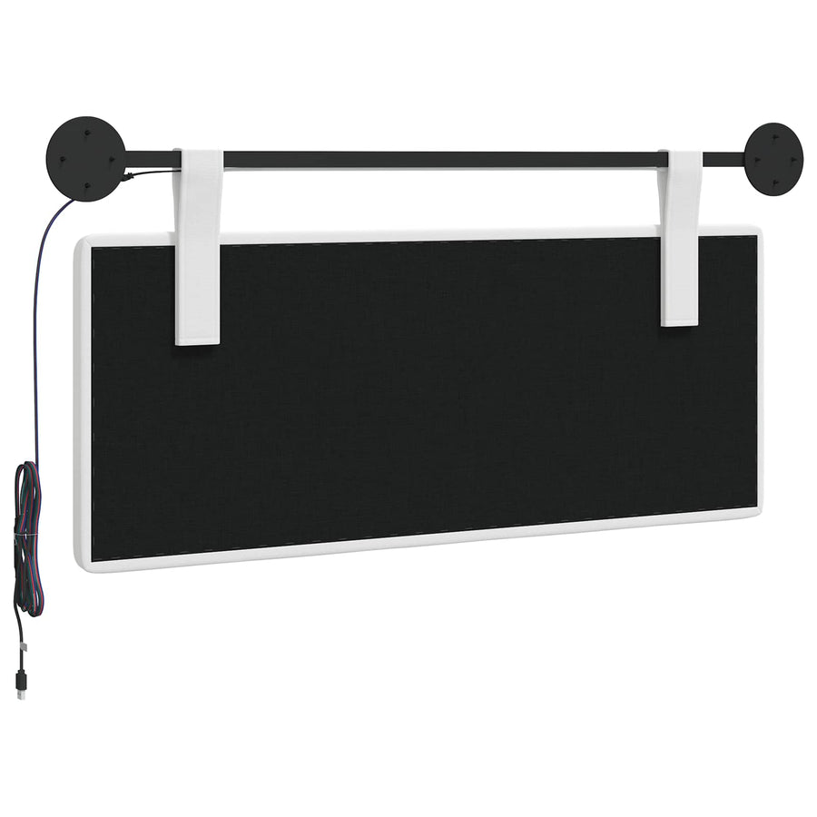 Hangend hoofdbord Met LED-verlichting Wit Stof