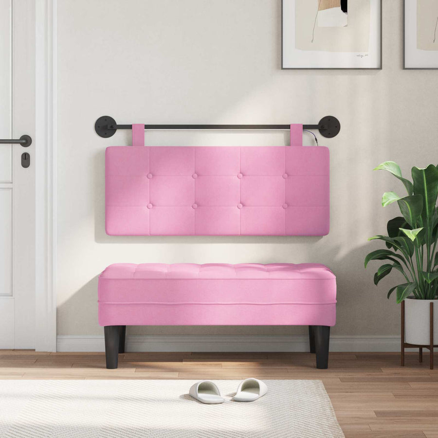 Hangend hoofdbord Met LED-verlichting Roze Stof