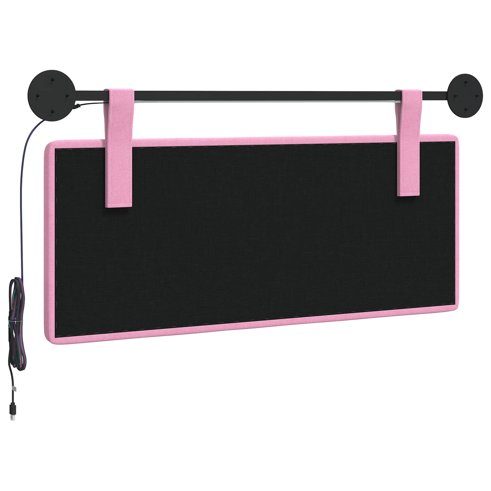 Hangend hoofdbord Met LED-verlichting Roze Stof