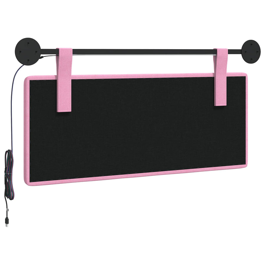 Hangend hoofdbord Met LED-verlichting Roze Stof