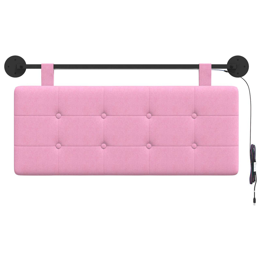 Hangend hoofdbord Met LED-verlichting Roze Stof