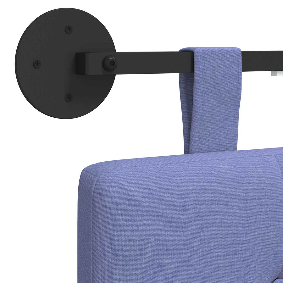 Hangend hoofdbord Met LED-verlichting Jeans Blauw Stof
