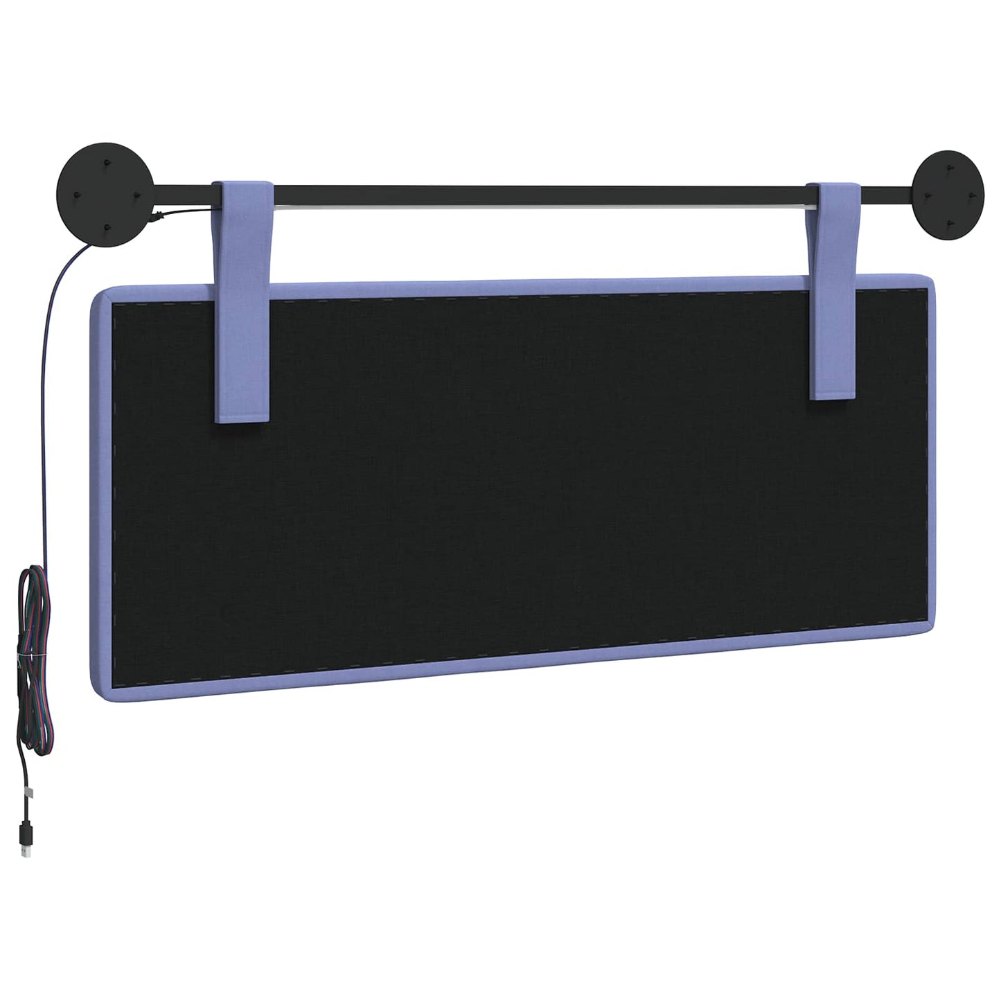 Hangend hoofdbord Met LED-verlichting Jeans Blauw Stof