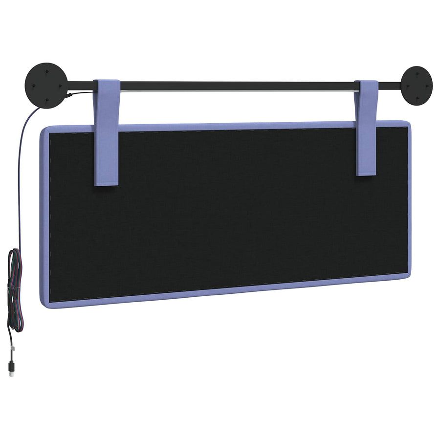 Hangend hoofdbord Met LED-verlichting Jeans Blauw Stof