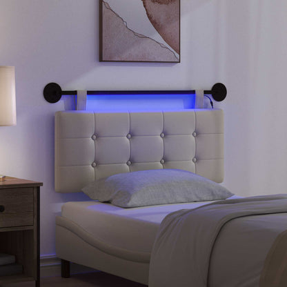 Hangend hoofdbord Met LED-verlichting Crèmekleurig Kunstleer