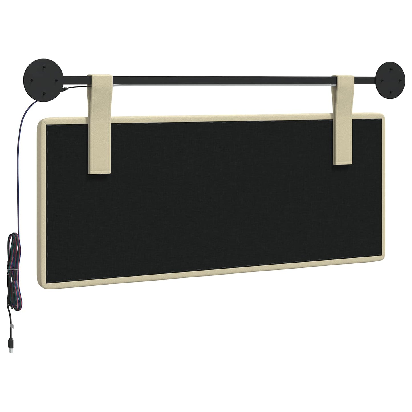 Hangend hoofdbord Met LED-verlichting Crèmekleurig Kunstleer