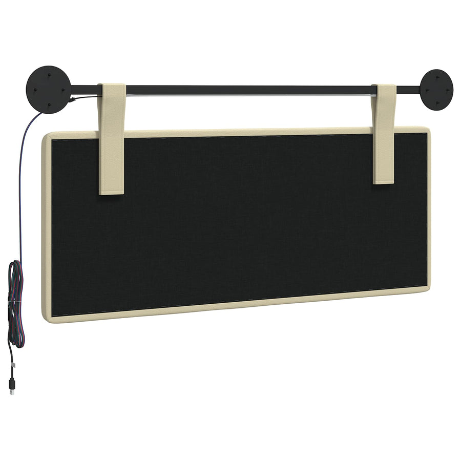 Hangend hoofdbord Met LED-verlichting Crèmekleurig Kunstleer