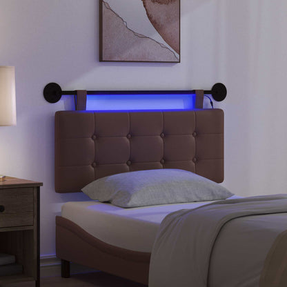 Hangend hoofdbord Met LED-verlichting Bruin Kunstleer