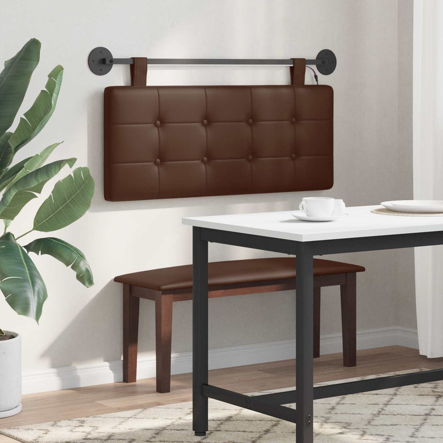 Hangend hoofdbord Met LED-verlichting Bruin Kunstleer