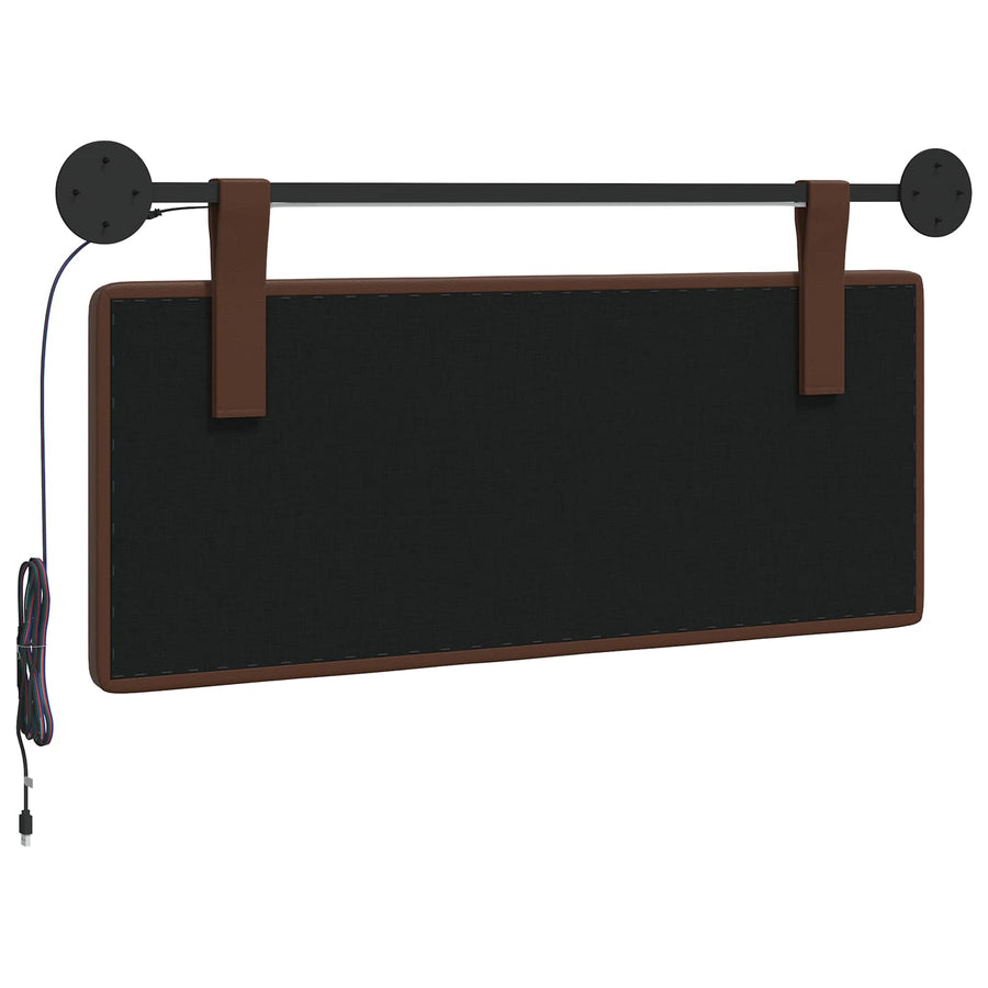 Hangend hoofdbord Met LED-verlichting Bruin Kunstleer