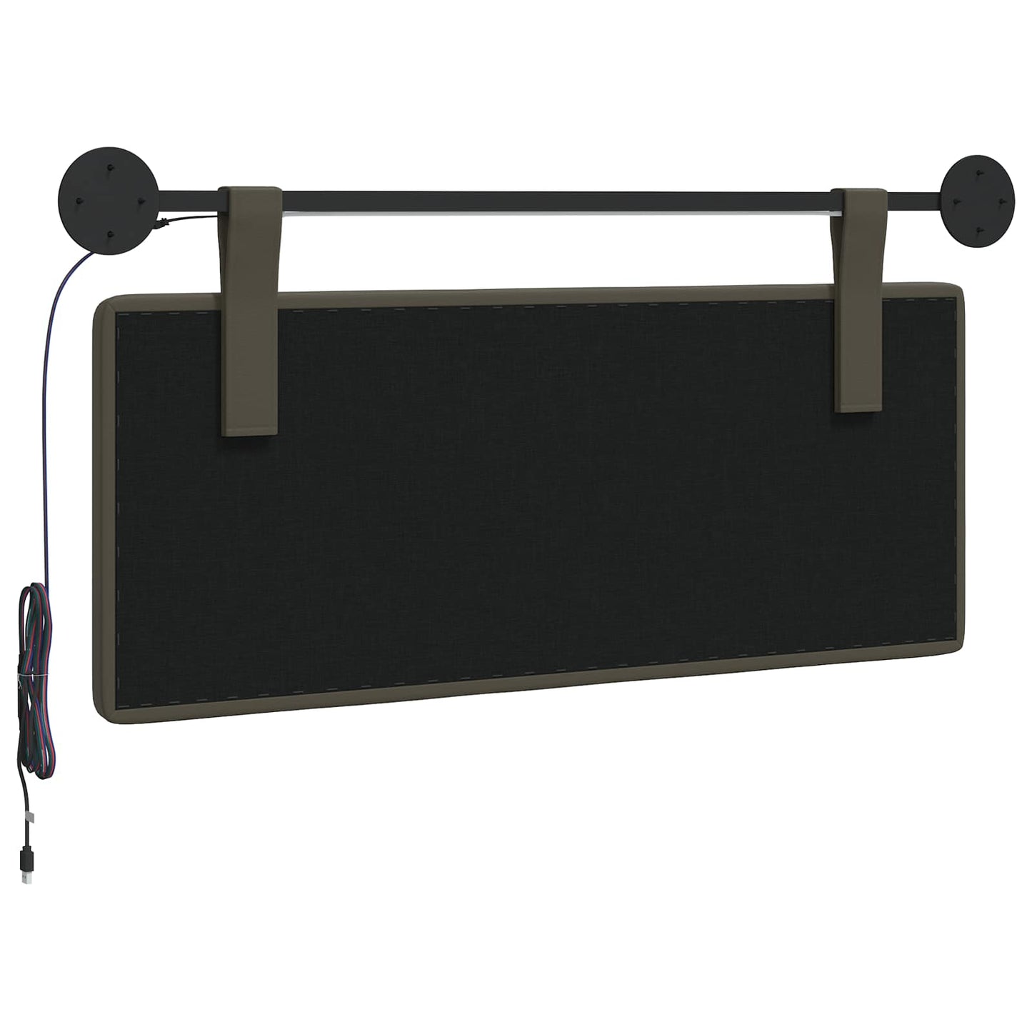 Hangend hoofdbord Met LED-verlichting Grijs Kunstleer