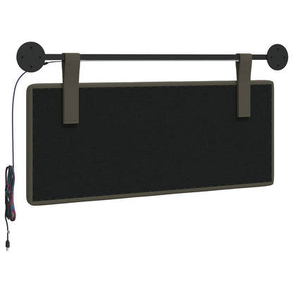 Hangend hoofdbord Met LED-verlichting Grijs Kunstleer