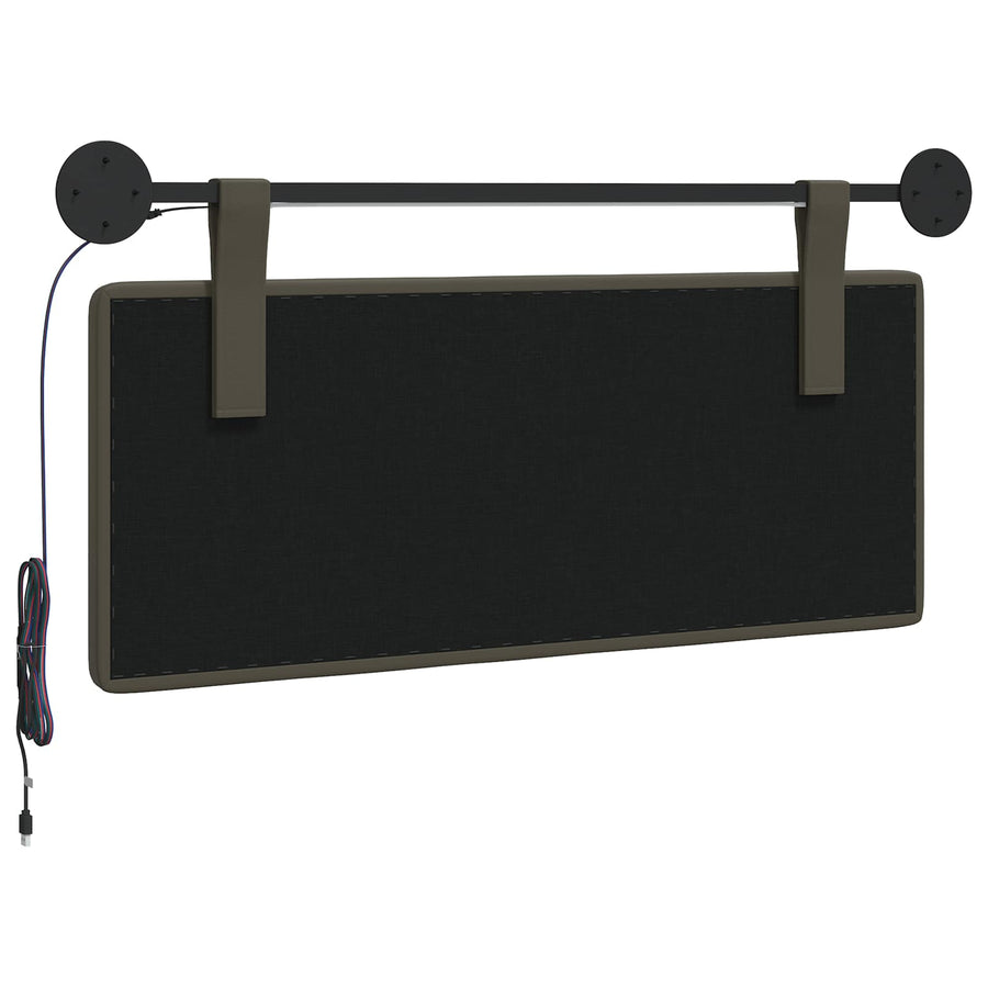 Hangend hoofdbord Met LED-verlichting Grijs Kunstleer