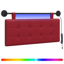 Hangend hoofdbord Met LED-verlichting Wijnrood Kunstleer