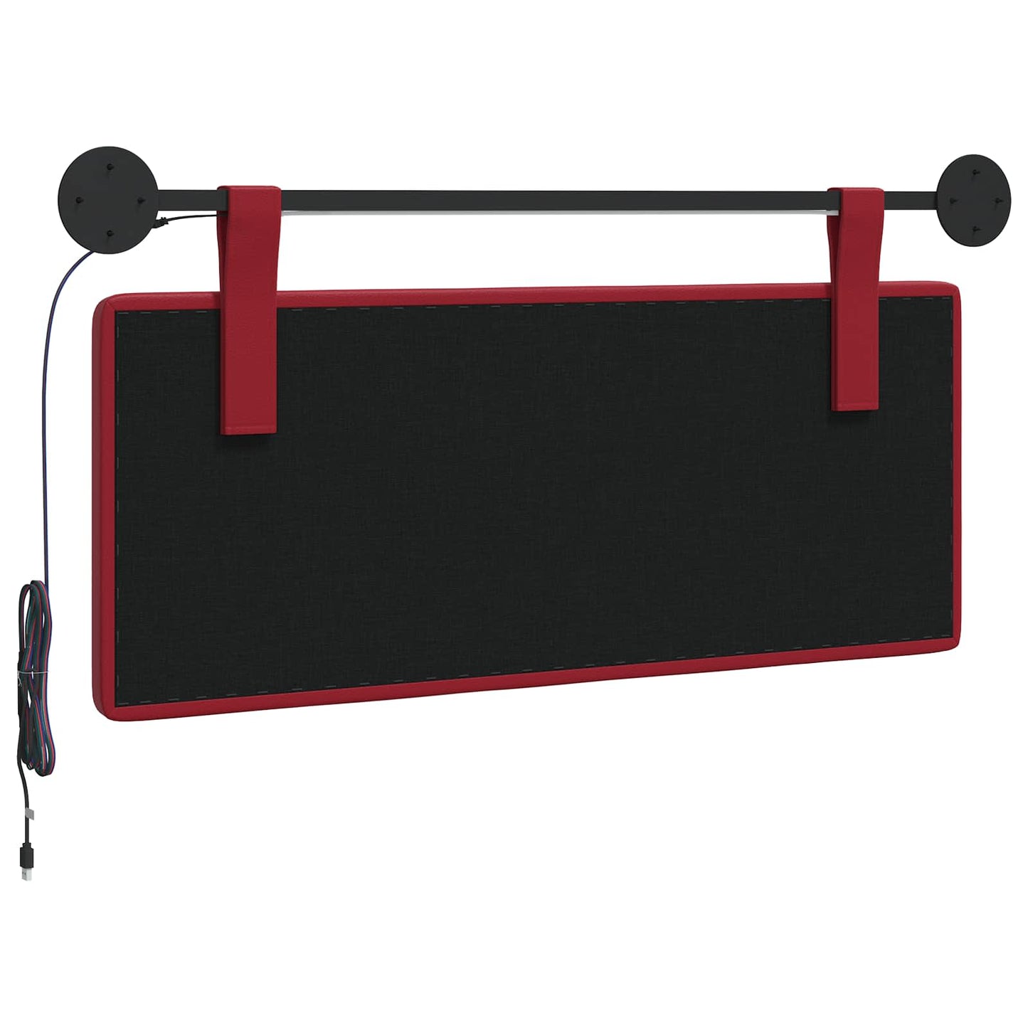Hangend hoofdbord Met LED-verlichting Wijnrood Kunstleer
