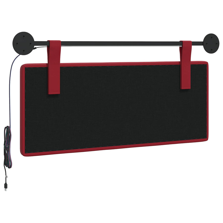 Hangend hoofdbord Met LED-verlichting Wijnrood Kunstleer