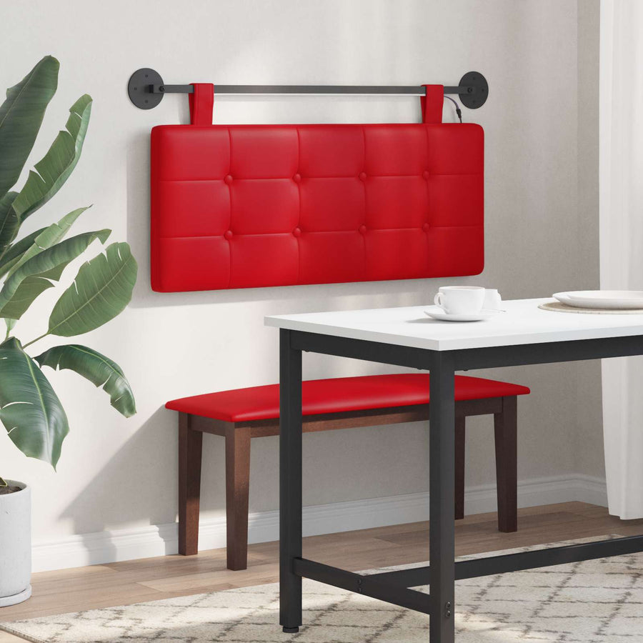 Hangend hoofdbord Met LED-verlichting Rood Kunstleer