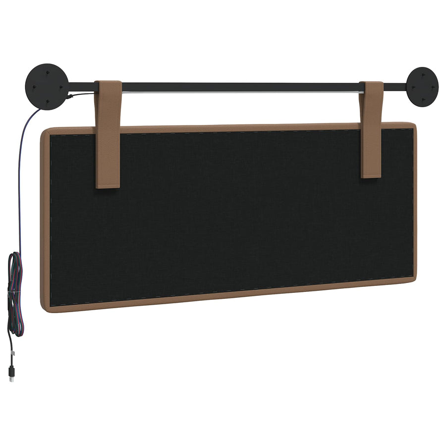 Hangend hoofdbord Met LED-verlichting Cappuccino Kunstleer