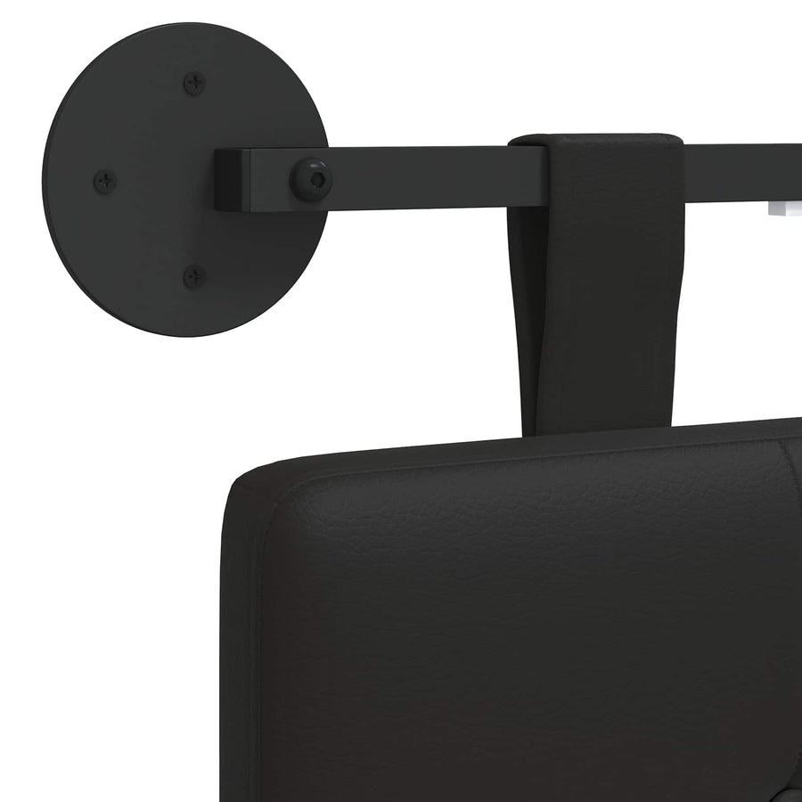 Hangend hoofdbord Met LED-verlichting Zwart Kunstleer
