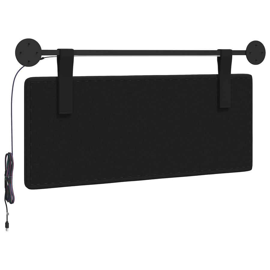 Hangend hoofdbord Met LED-verlichting Zwart Kunstleer