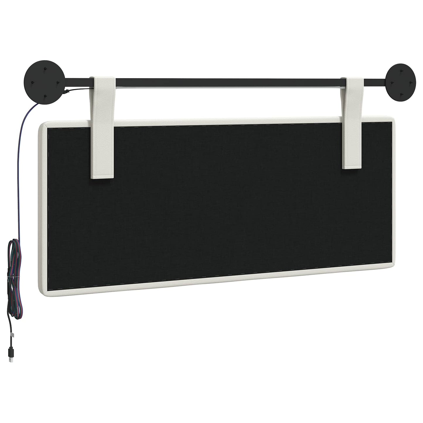 Hangend hoofdbord Met LED-verlichting Wit Kunstleer