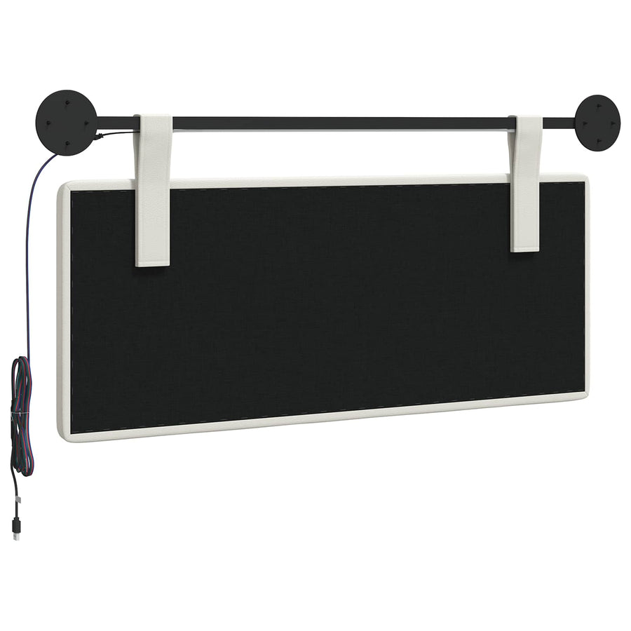 Hangend hoofdbord Met LED-verlichting Wit Kunstleer