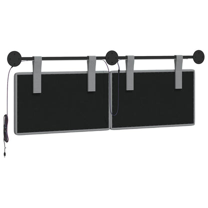 Hangend hoofdbord Met LED-verlichting Lichtgrijs Stof