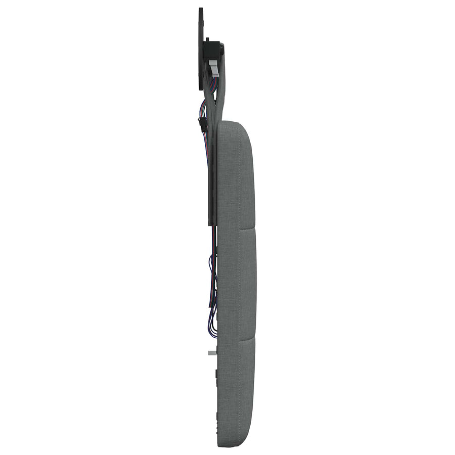 Hangend hoofdbord Met LED-verlichting Donkergrijs Stof