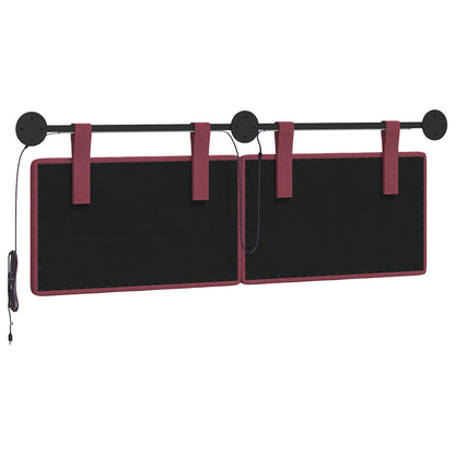 Hangend hoofdbord Met LED-verlichting Wijnrood Stof