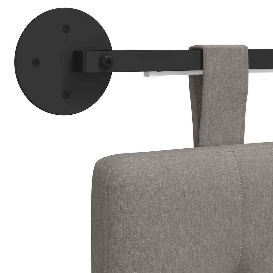 Hangend hoofdbord Met LED-verlichting Taupe Stof