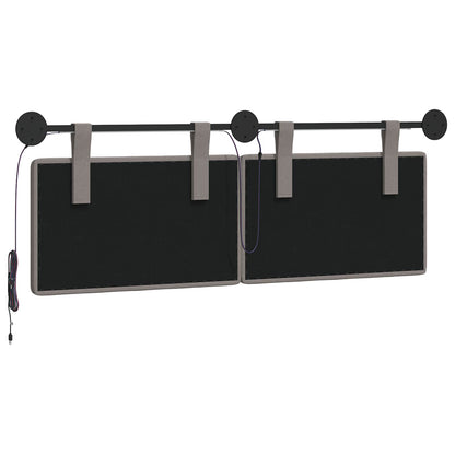 Hangend hoofdbord Met LED-verlichting Taupe Stof