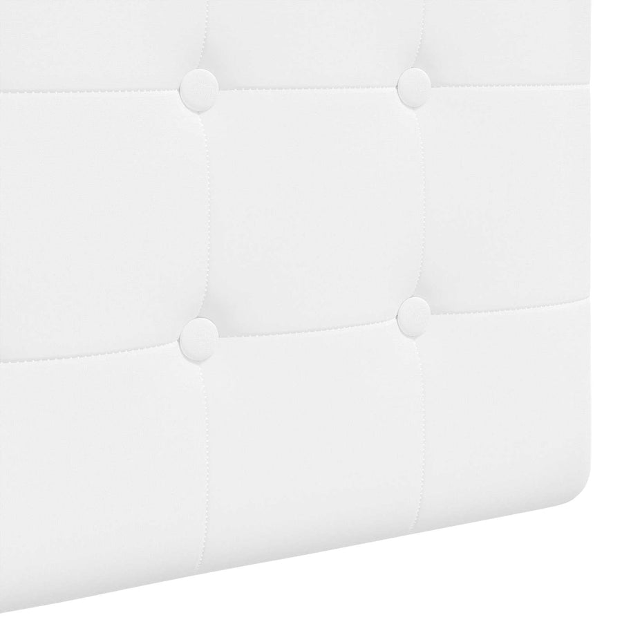 Hangend hoofdbord Met LED-verlichting Wit Stof