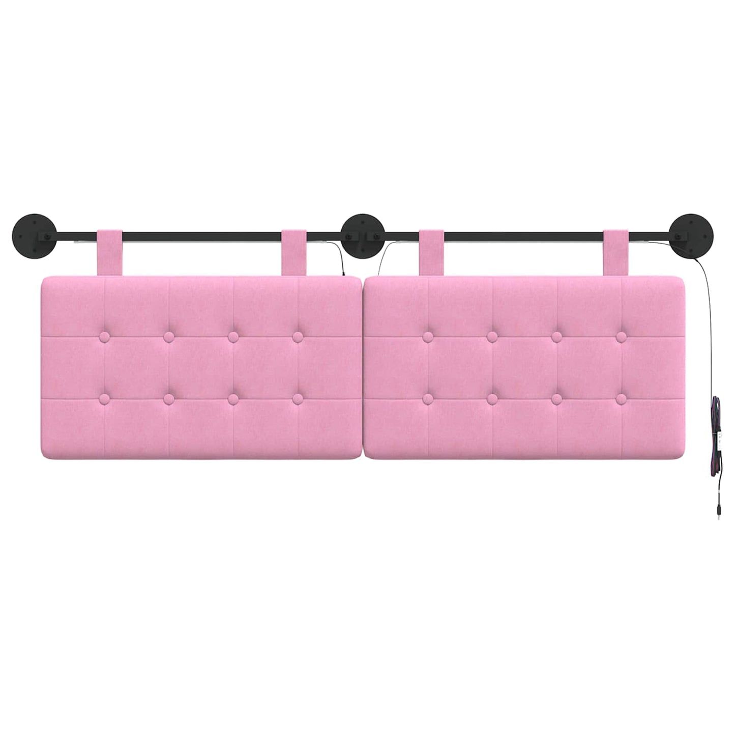 Hangend hoofdbord Met LED-verlichting Roze Stof