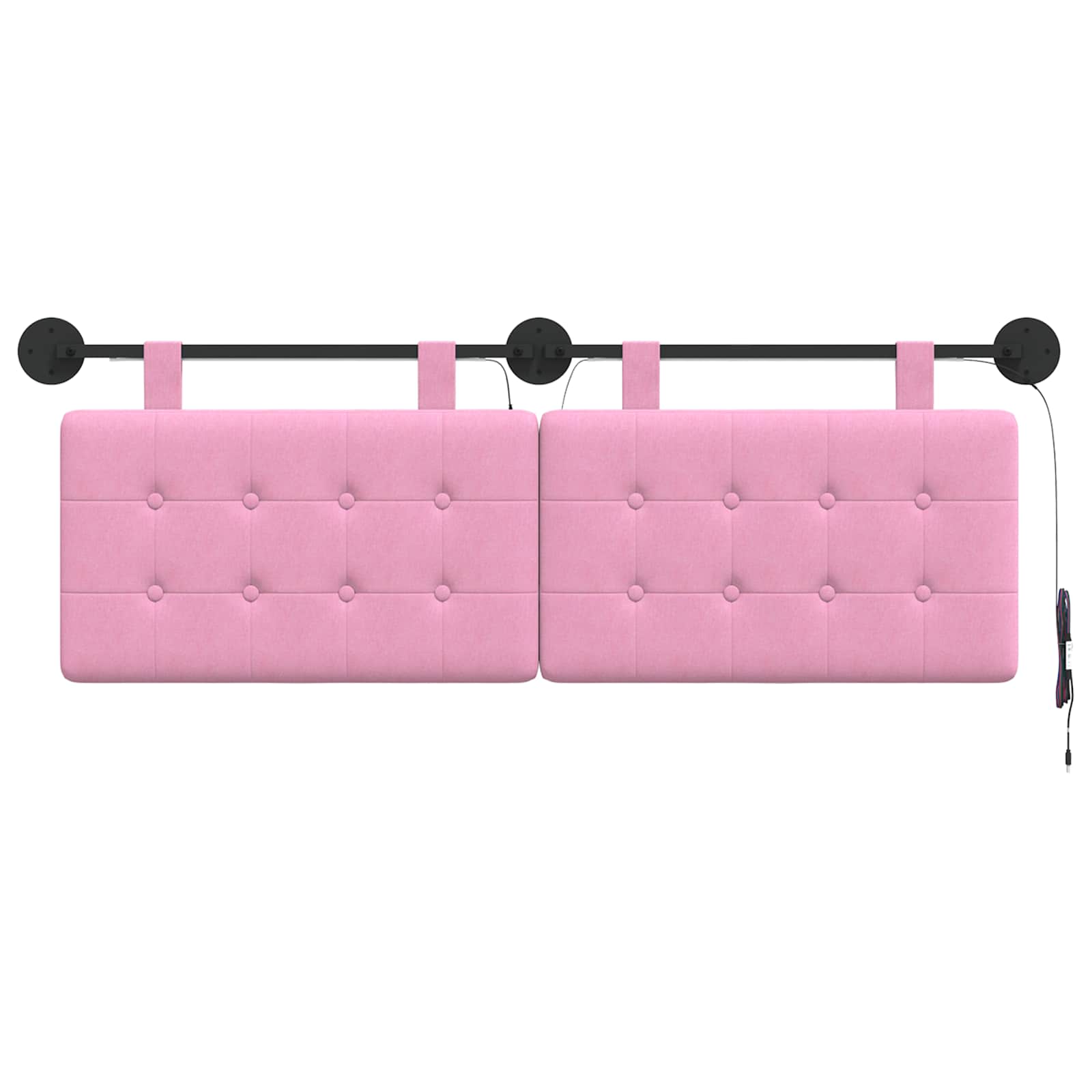 Hangend hoofdbord Met LED-verlichting Roze Stof