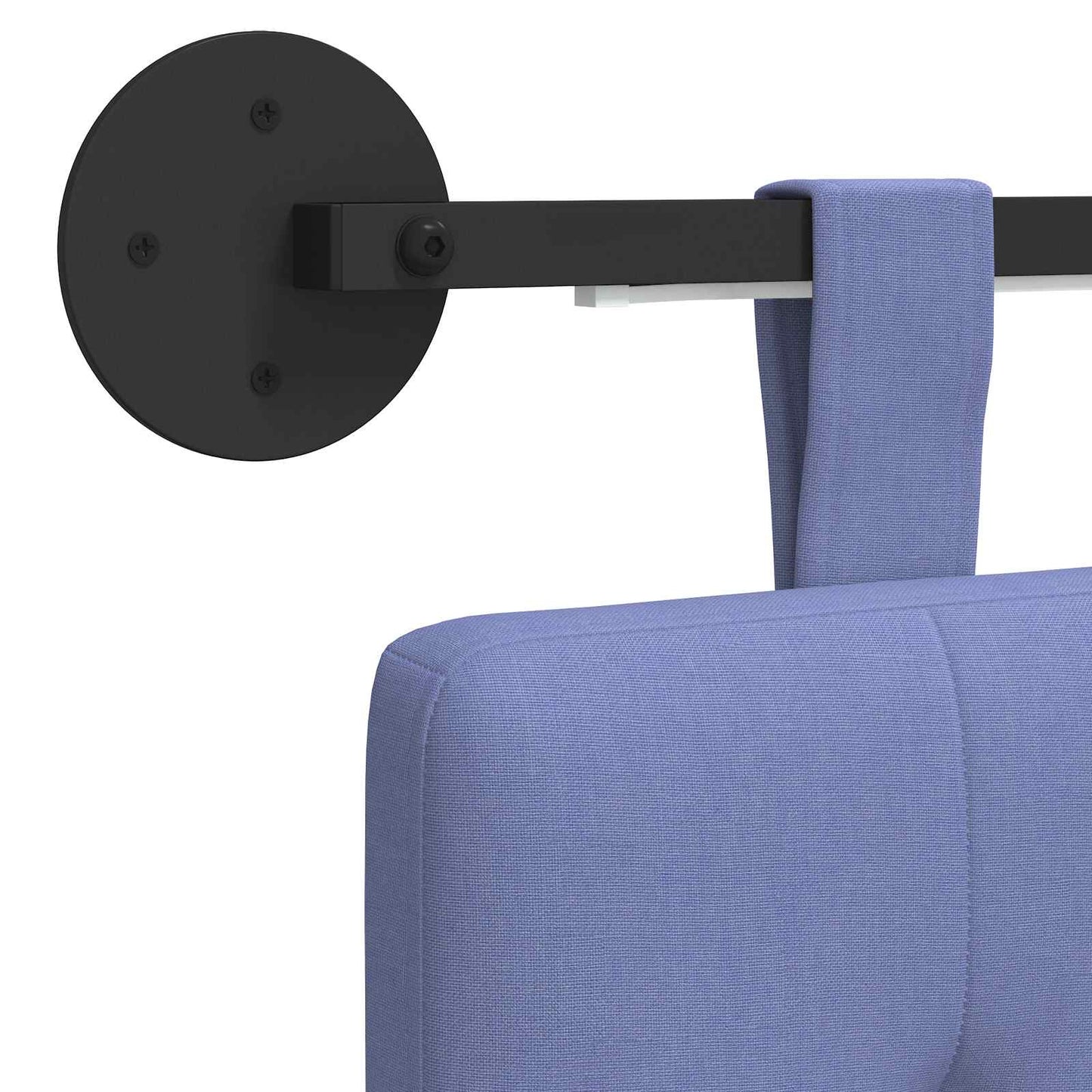 Hangend hoofdbord Met LED-verlichting Jeans Blauw Stof