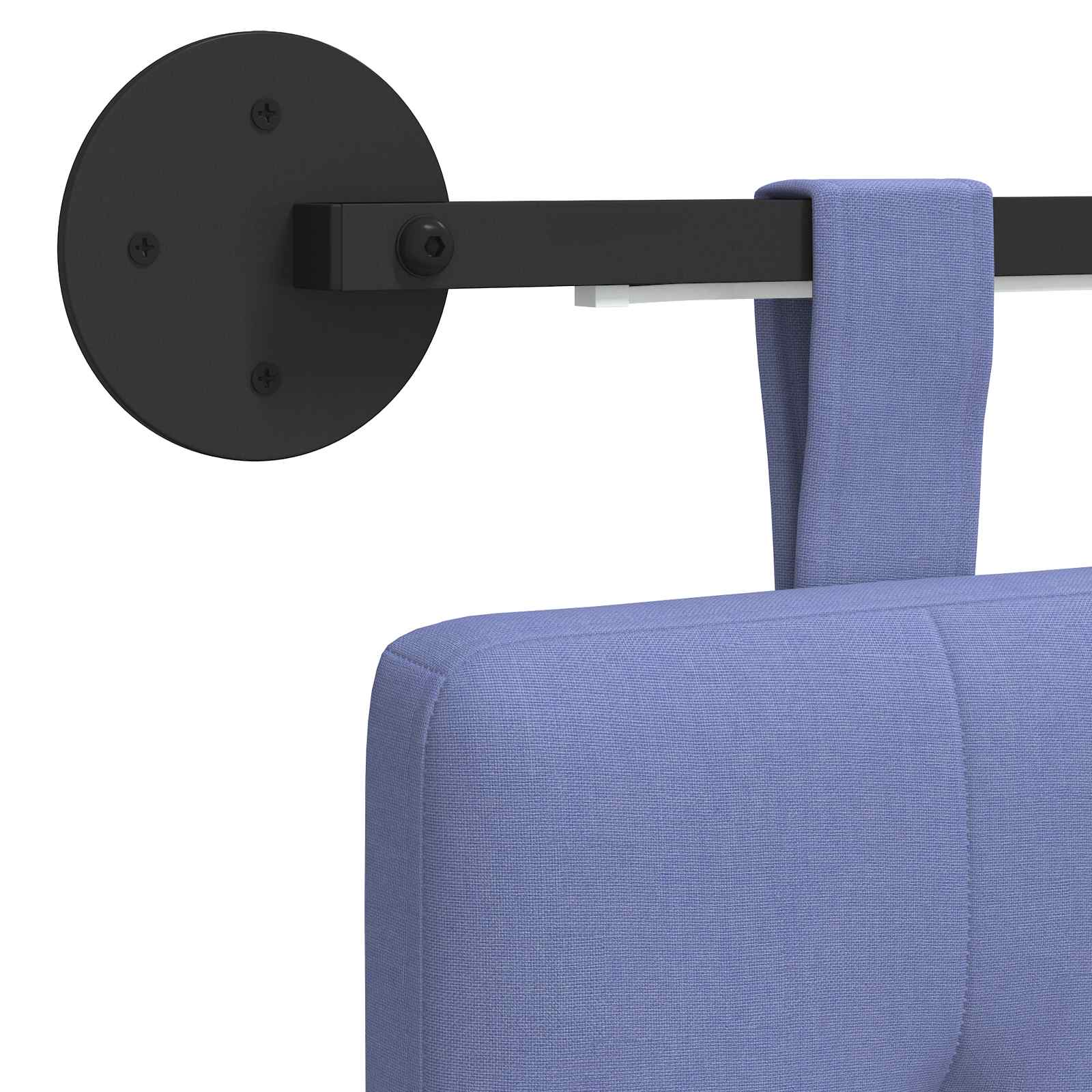 Hangend hoofdbord Met LED-verlichting Jeans Blauw Stof