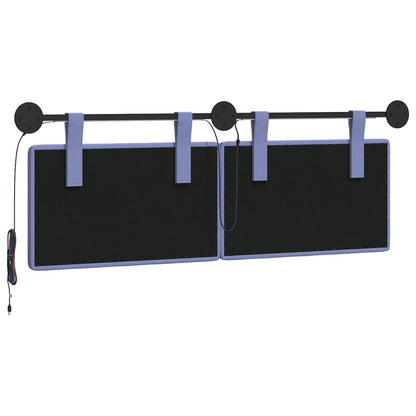 Hangend hoofdbord Met LED-verlichting Jeans Blauw Stof